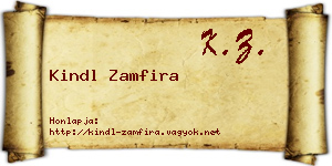 Kindl Zamfira névjegykártya